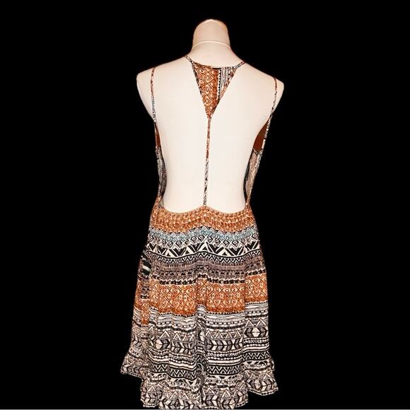 Patrons of Peace Dresses & Skirts - Patrons of Peace Orange Tiered Ruffled Mini Dress size Medium